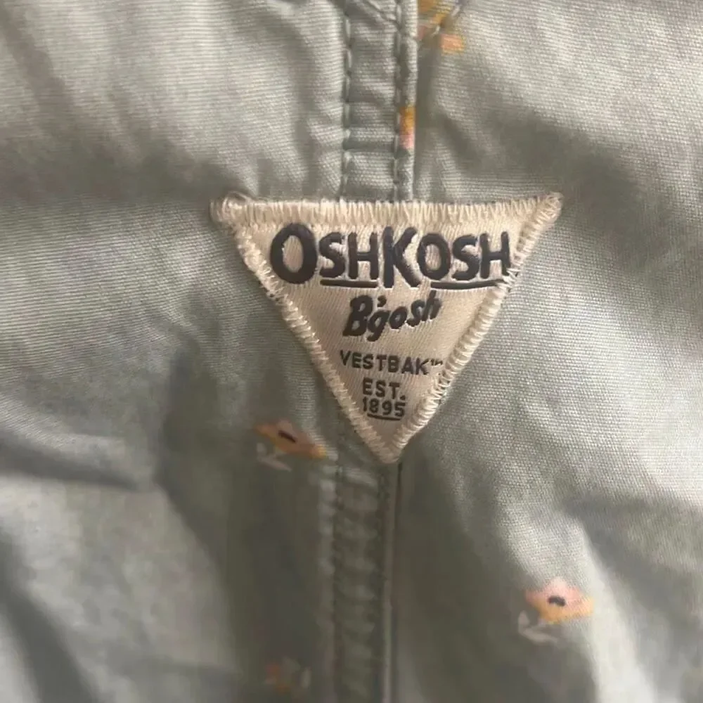 ✨OshKosh B'gosh® Toddler Girls Green Floral Sz 4T Shortall✨